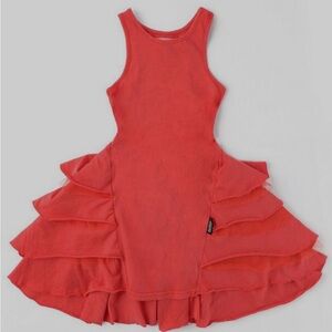 nununu red layered dress. Size 8-9. Like new.